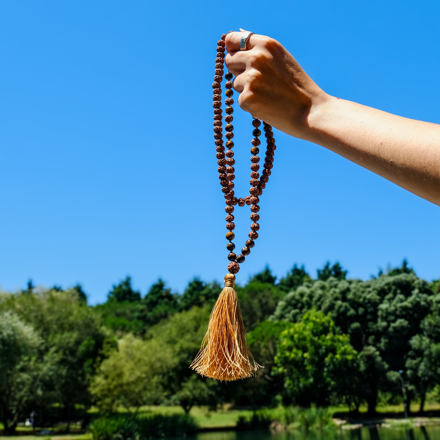 Japamala Rudraksha & Olho de Tigre