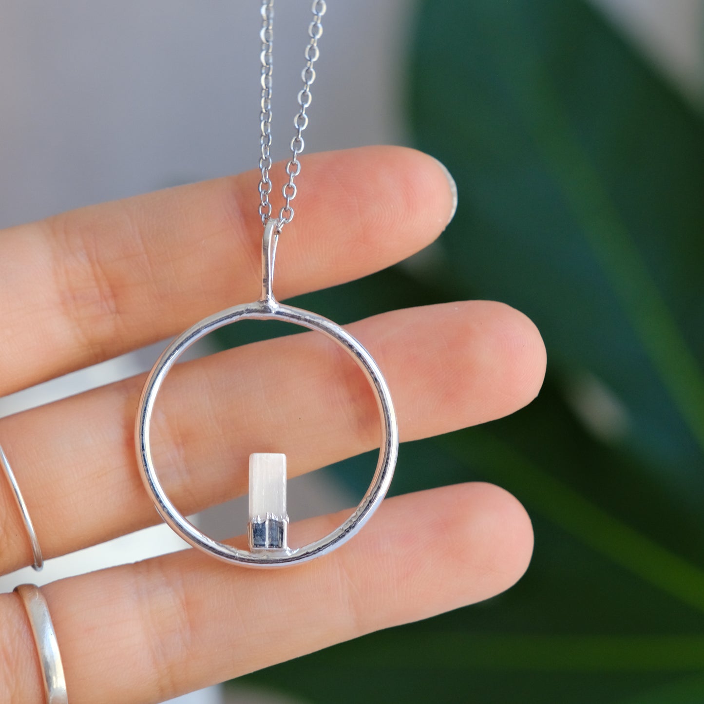 Circulo Selenite • banhado Prata