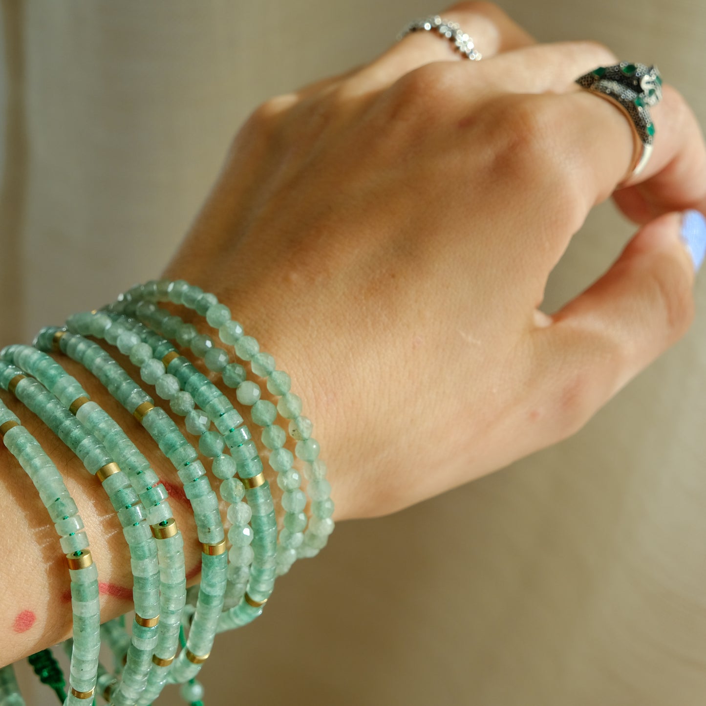 Pulseira Macramé Quartzo Verde