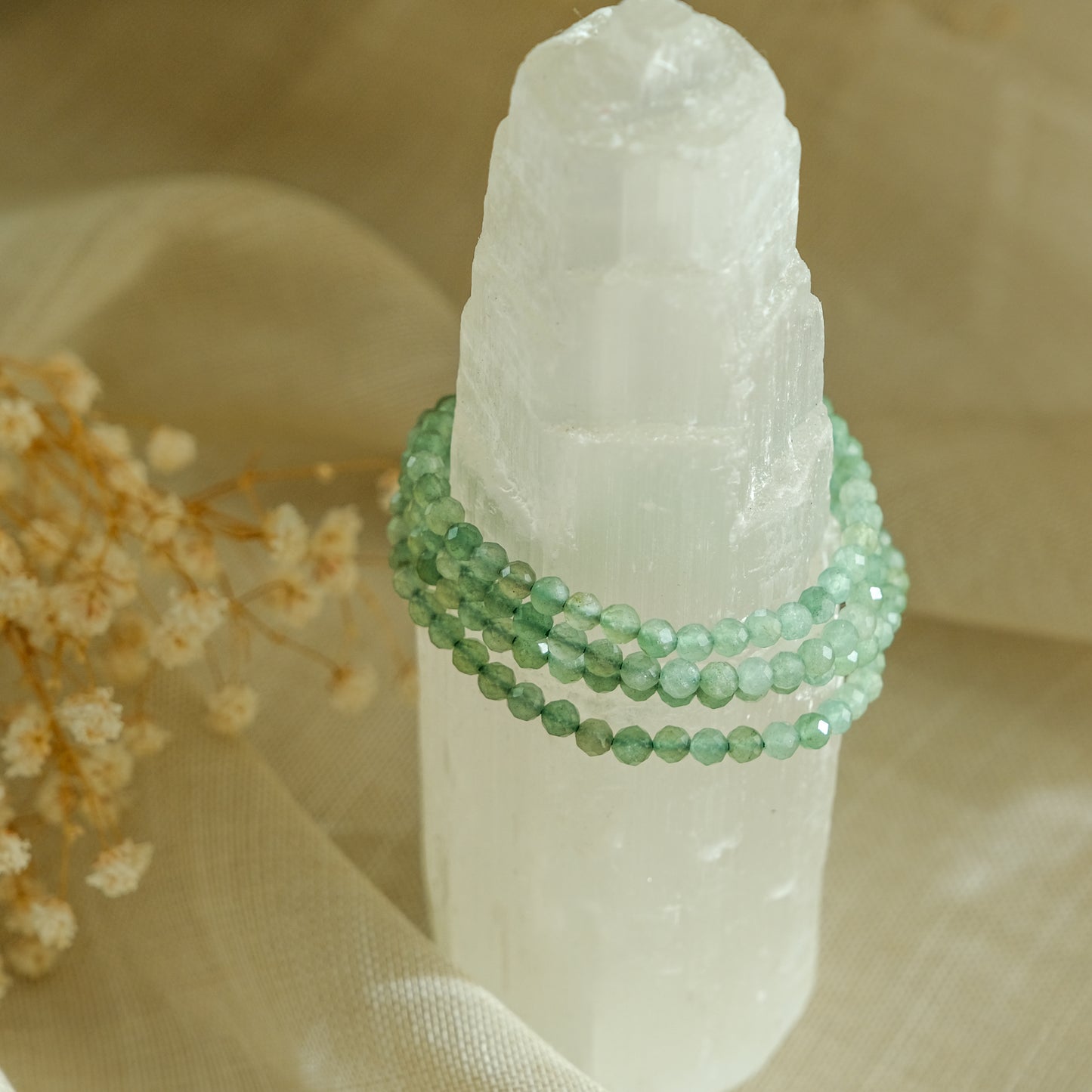 Pulseira Macramé Quartzo Verde
