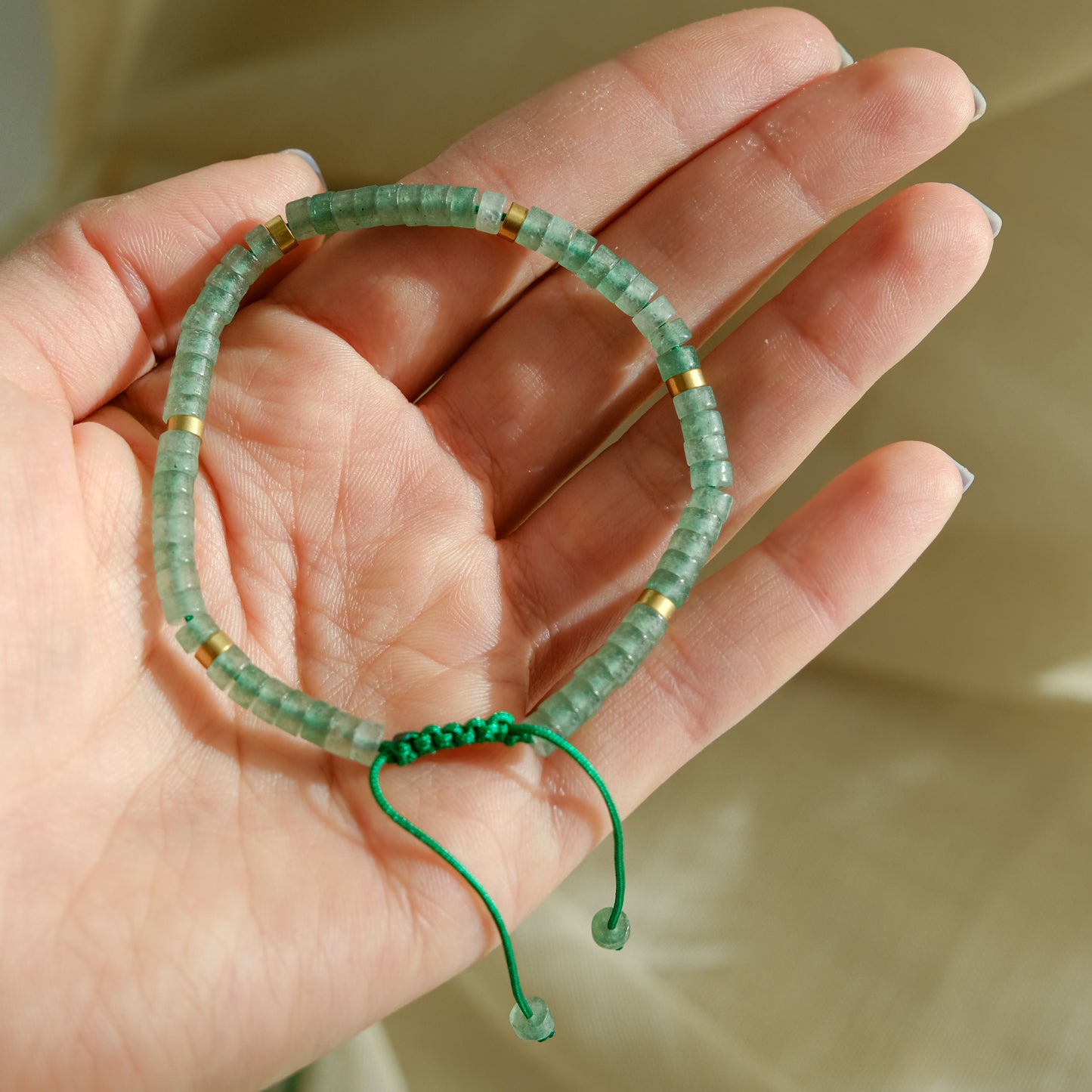 Pulseira Macramé Quartzo Verde