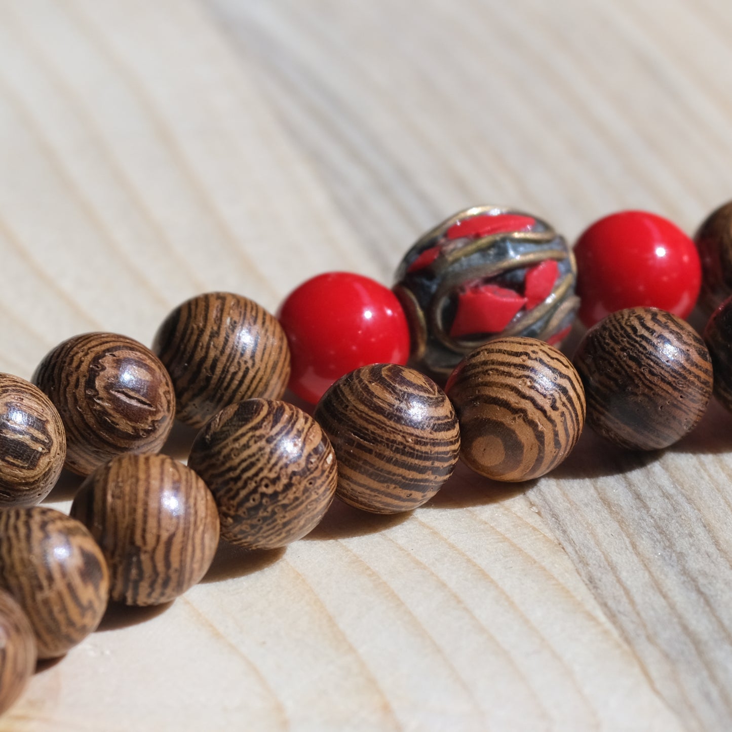 Japamala Madeira de Tigre com Mantra