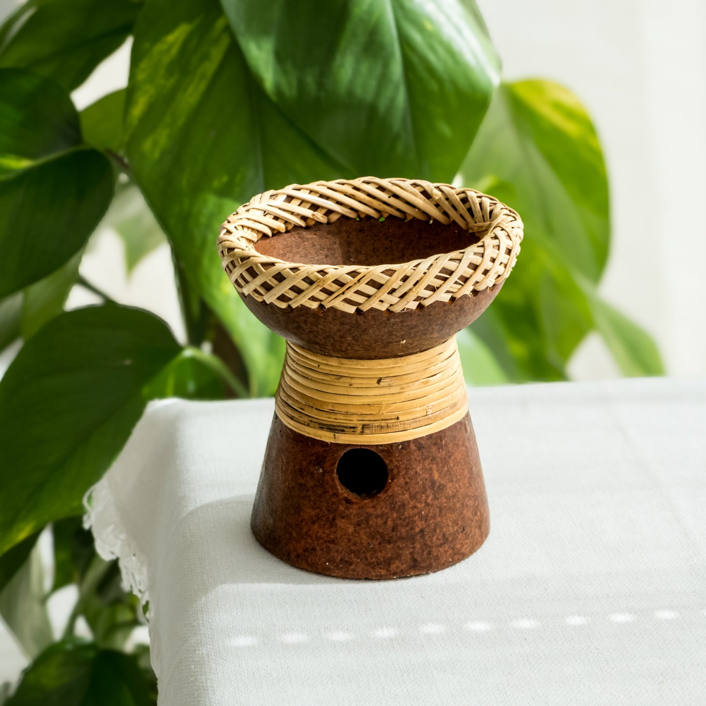 Queimador em Areia Vulcanica com Rattan