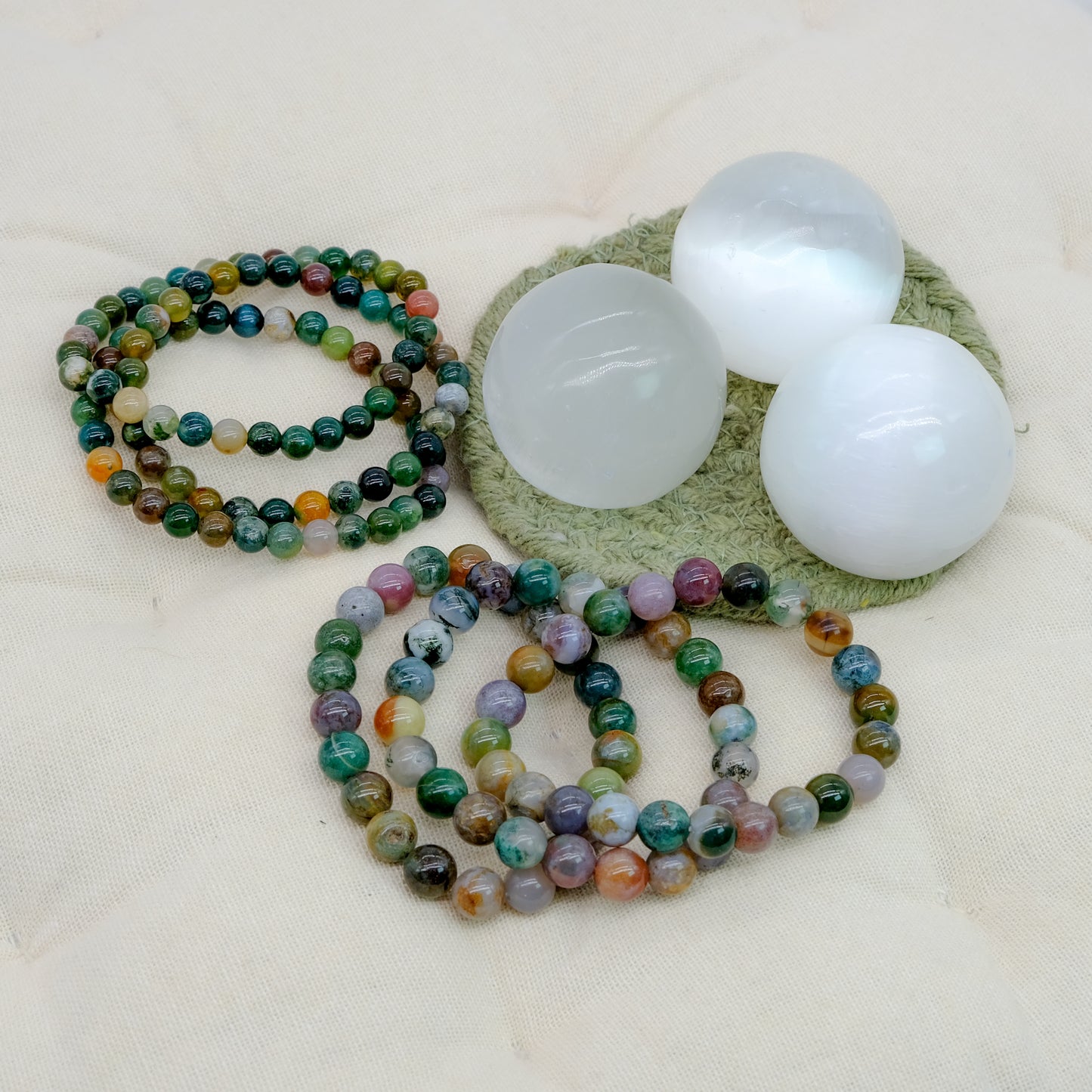 Pulseira Ágata Musgo indiana