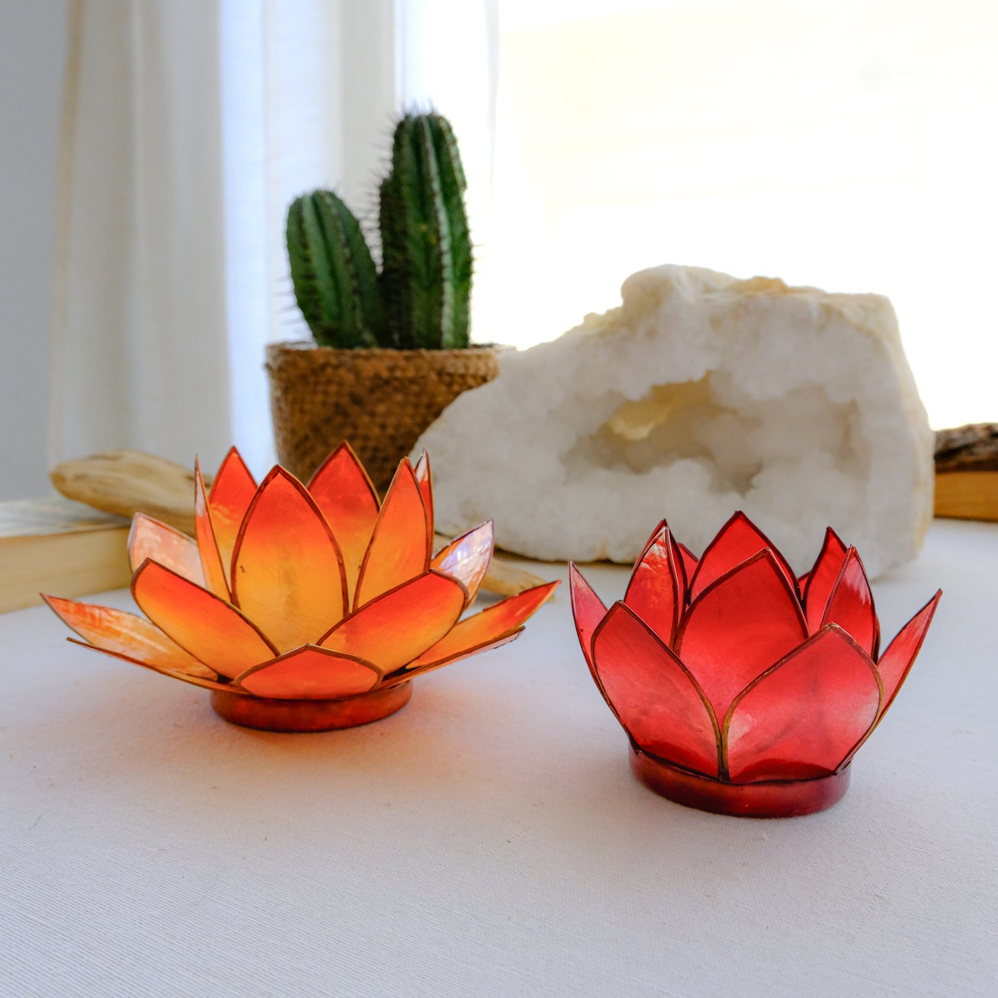 Porta vela FLOR de Lótus - pequeno vermelho