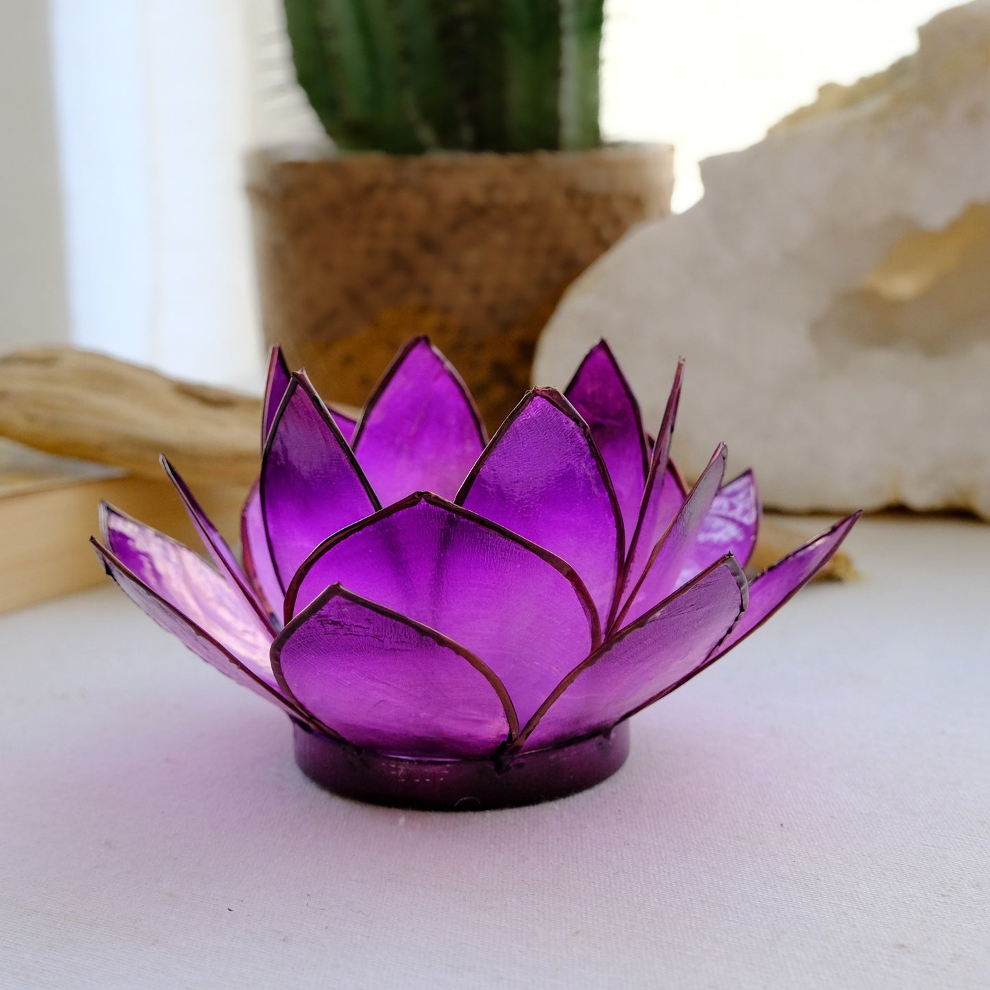 Porta vela FLOR de Lótus - grande roxo