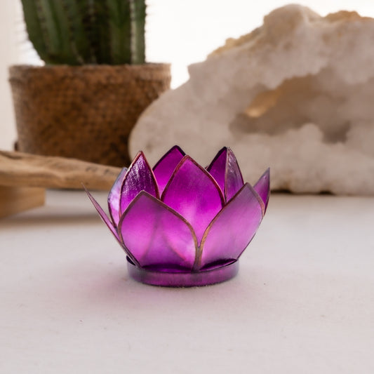 Porta vela FLOR de Lótus - pequeno Roxo