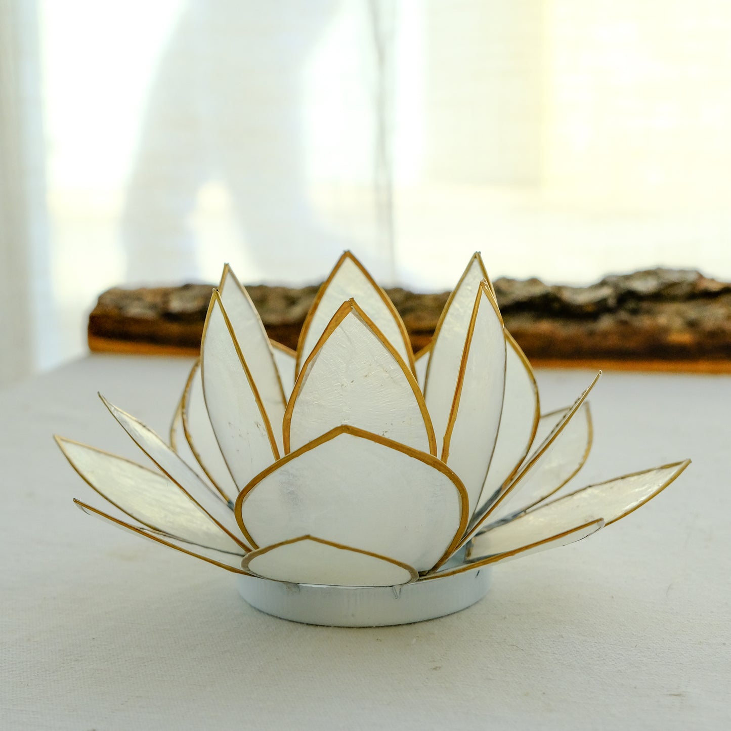 Porta vela FLOR de Lótus - grande branco
