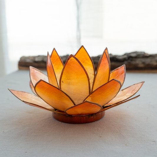 Porta vela FLOR de Lótus - grande cobre