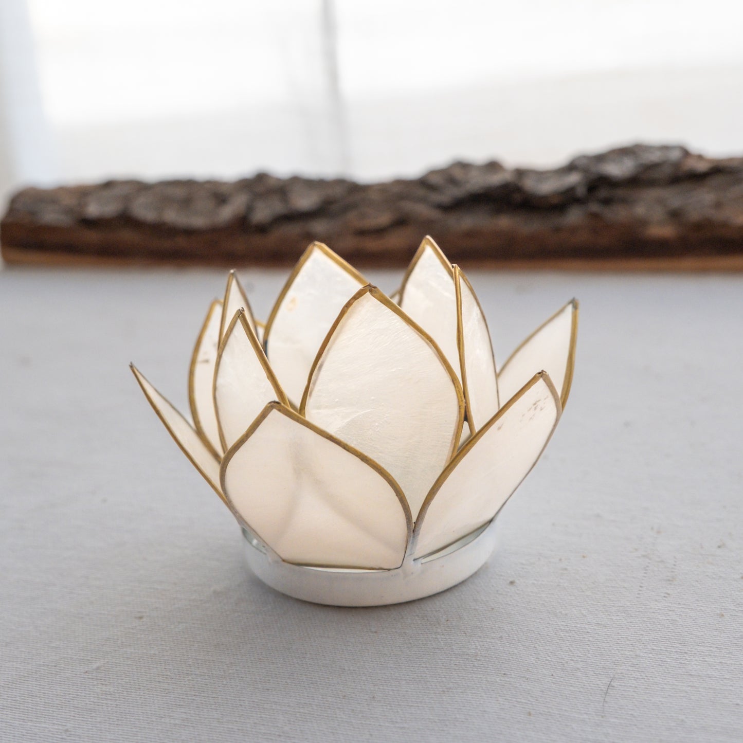 Porta vela FLOR de Lótus - pequeno branco