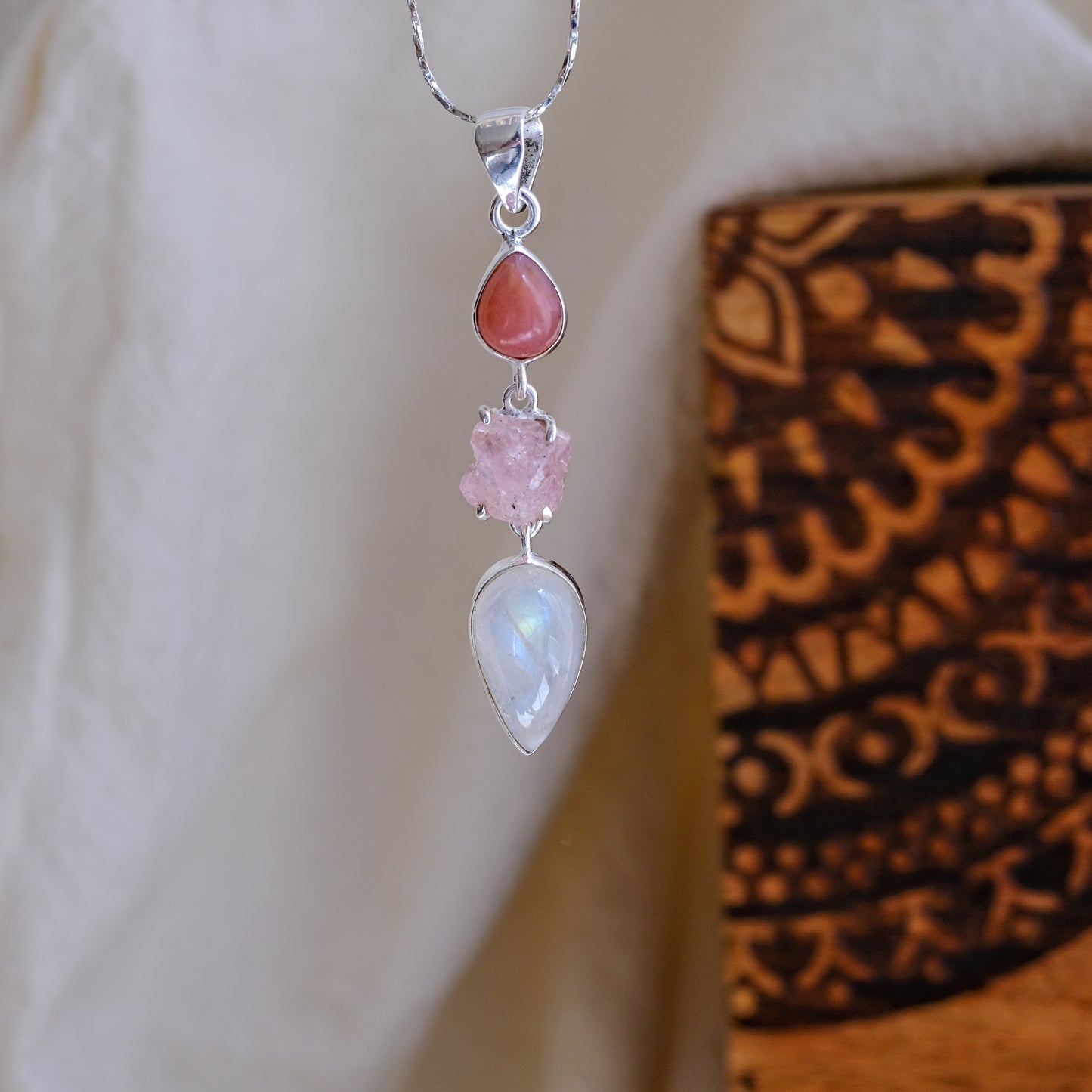 Multi - Rodocrosite, Quartzo Rosa, Pedra da Lua