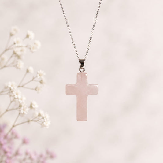 Cruz Quartzo Rosa