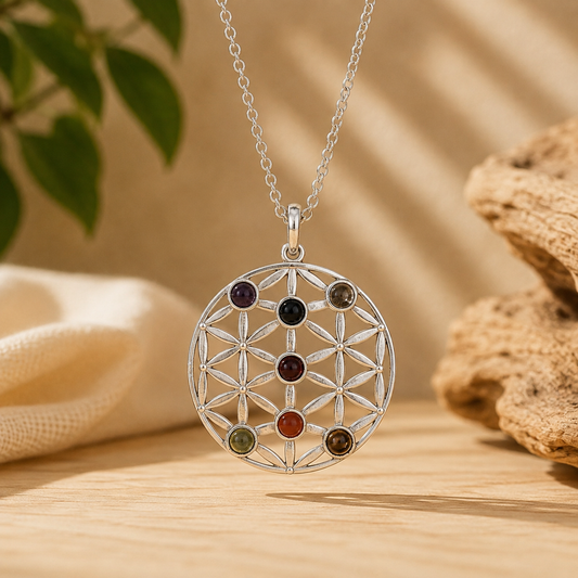 Flor da Vida com 7 chakras