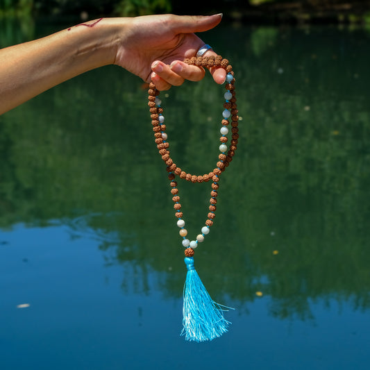 Japamala Rudraksha & Amazonite